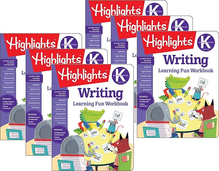 Highlights Learning Fun Workbooks: Writing for Kindergarten Workbook, 6/Bundle