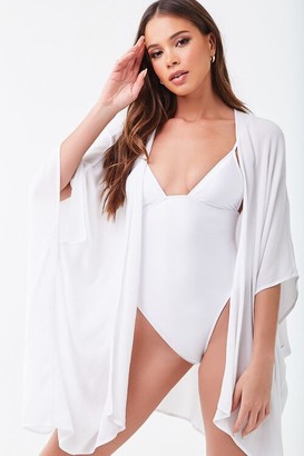 Forever 21 Open-Front Swim Cover-Up Kimono - ShopStyle