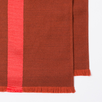 Paul Smith Men's Burnt Orange Wool Scarf With Red Silk Stripe