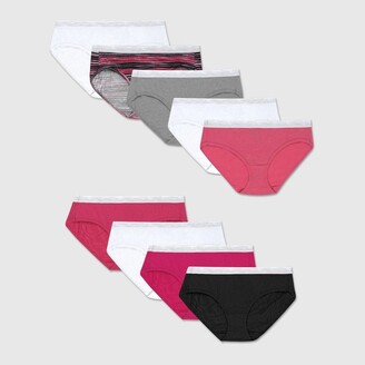 Hanes Women's 10pk Cool Comfort Cotton Stretch Bikini Underwear -  Black/gray/white 5 : Target