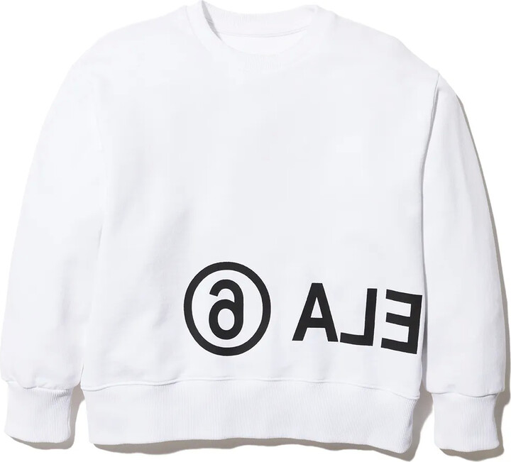 MM6 MAISON MARGIELA Kids Oversized Logo Print Sweatshirt