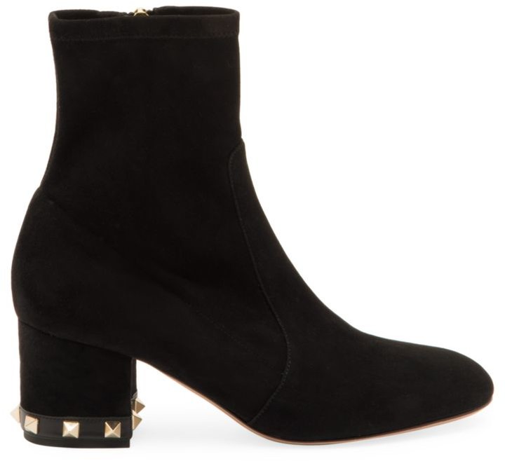 valentino rockstud suede ankle boots