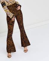 Thumbnail for your product : Missguided Zebra Devore Flare Trousers