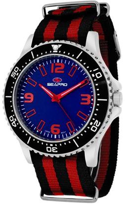 Seapro SP5313NR Men's Tideway Black & Red Nylon Watch
