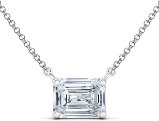 HauteCarat Emerald Lab Grown Diamond Pendant Necklace
