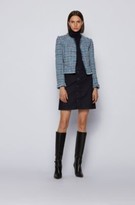 Thumbnail for your product : HUGO BOSS A-line skirt in comfort-stretch denim with buttoned front