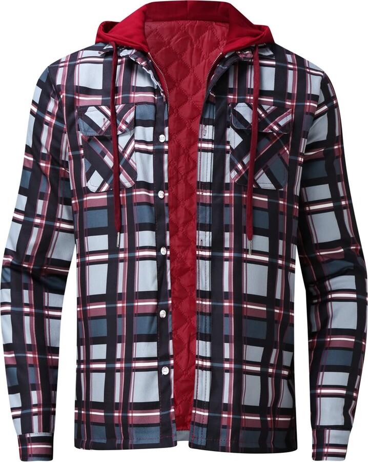 Winter Lumber Jacket Fleece Brandit Lumberjacket Hooded Red/Black