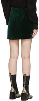 Thumbnail for your product : ALEXACHUNG Green Velvet Striped B-Line Miniskirt