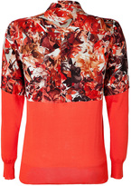 Thumbnail for your product : Paul Smith Red/Multi Mixed Media Silk Top