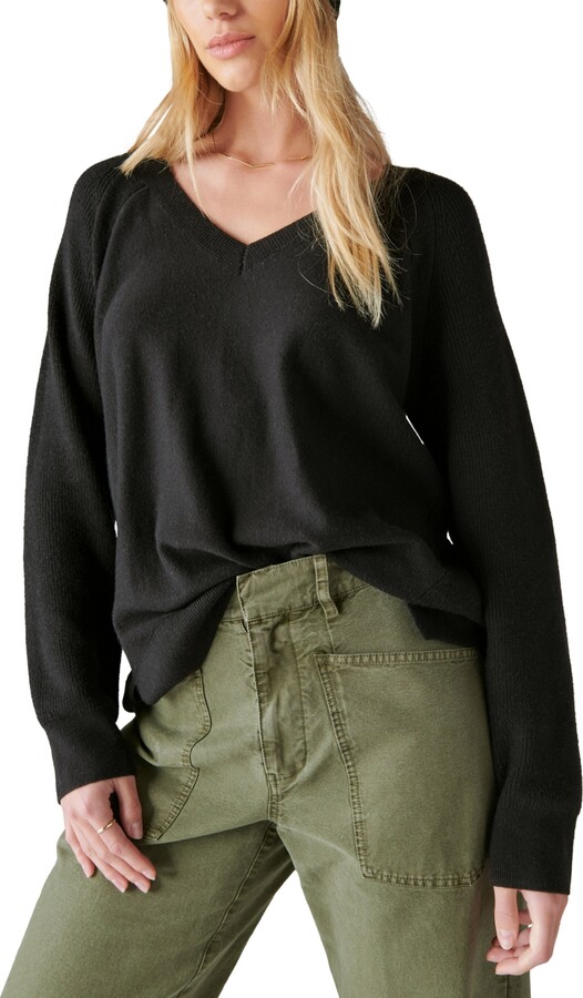 Lucky Brand Women's Cloud Soft V-Neck Sweater - ShopStyle