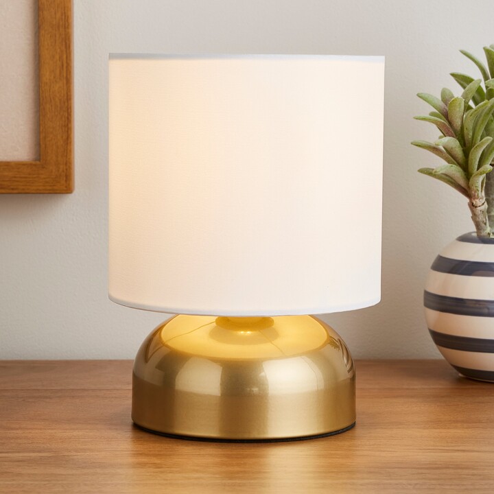Dunelm Sicily Touch Table Lamp Gold and Cream Gold/Cream ShopStyle