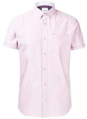 Burton Mens Pink Short Sleeve Dobby Trim Shirt