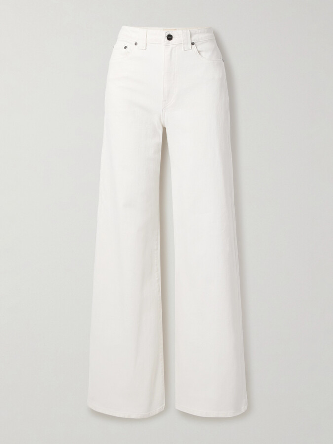 KHAITE Dane High-rise Wide-leg Jeans - White