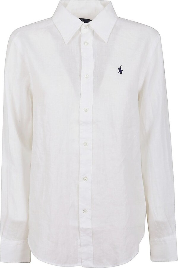 Ralph Lauren Women's White Long sleeve Tops | ShopStyle