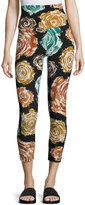 Thumbnail for your product : Norma Kamali High-Rise Floral-Print Cropped Sport Leggings