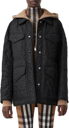 burberry black dancourt quilted hooded winter jacket coat