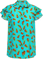 Thumbnail for your product : Alice + Olivia Ziggy Ruffled Printed Silk Crepe De Chine Shirt