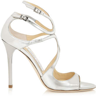 Jimmy Choo LANG Silver Mirror Leather Sandals