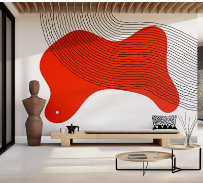 Orren Ellis Premium Wallpaper Wall Mural - Abstract Lines