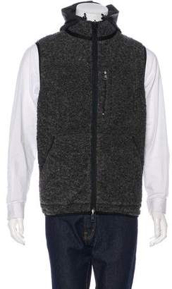 Moncler Hooded Reversible Virgin Wool-Blend Vest w/ Tags