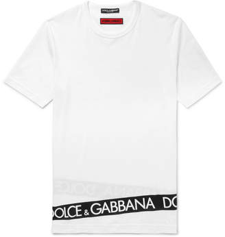 Dolce & Gabbana Slim-Fit Logo-Print Cotton-Jersey T-Shirt - Men - White