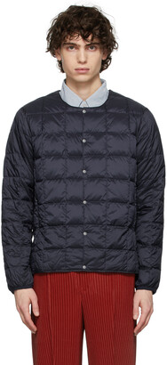 TAION Navy Quilted Down Inner Cardigan