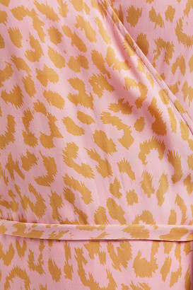 Diane von Furstenberg Saville Striped Crepe De Chine Mini Wrap Dress