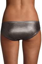 Thumbnail for your product : Norma Kamali Side Stripe Metallic Bikini Bottoms