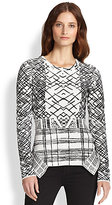 Thumbnail for your product : BCBGMAXAZRIA Mixed-Print Stretch Jersey Top