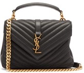 Thumbnail for your product : Saint Laurent College Monogram Quilted-leather Cross-body Bag - Black