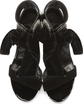 Thumbnail for your product : Alexander McQueen Black Patent Velvet Bow Diamante Eyelet Stilettos