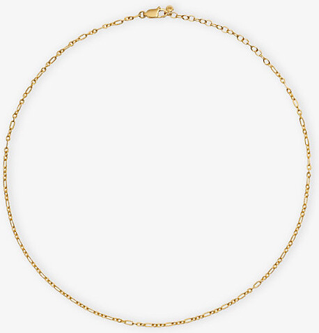 Monica Vinader Womens Textured Link 18ct Yellow Gold Vermeil Chain Necklace 1 Size