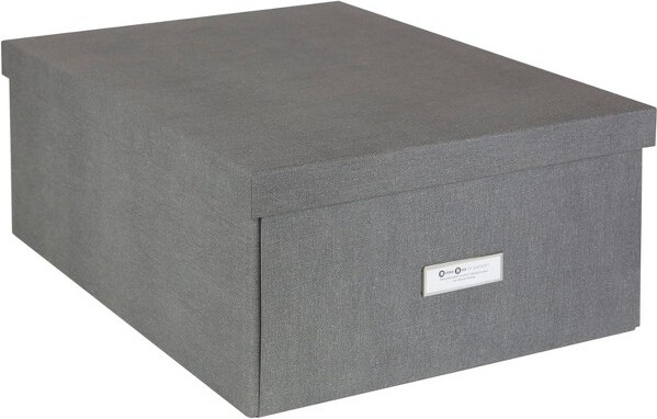 Bigso Box of Sweden BigsoKatrinKDCollapsibleStorageBox-SimpleAssemblywithoutTools-DecorativeStorageBoxeswithLids-Grey