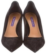 Thumbnail for your product : Ralph Lauren Purple Label Suede Pointed-Toe Pumps