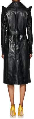 AKIRA NAKA Women's Articulated Leather Trench Coat - Black