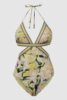 Thumbnail for your product : Reiss Yellow Print Hatty Floral Print Cut-Out Swimsuit