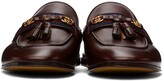 Thumbnail for your product : Gucci Burgundy Web Interlocking G Slip-On Loafers