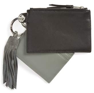 AllSaints Dive Keyfob Lambskin Leather Zip Pouch & Card Case