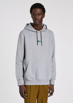 Thumbnail for your product : Paul Smith Grey Marl Cotton 'Paint Splatter' Hoodie
