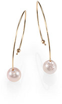 Thumbnail for your product : Mizuki 7MM White Akoya Pearl & 14K Gold Small Marquis Earrings