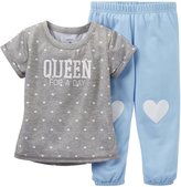 Thumbnail for your product : Carter's 2 Piece Pant PJ Set (Toddler/Kid) - Blue Heart-2T