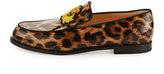 Thumbnail for your product : Christian Louboutin Laperouza Patent Crest Red Sole Loafer, Leopard Print