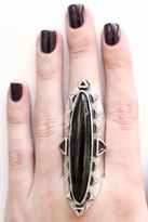 Thumbnail for your product : Low Luv x Erin Wasson by Erin Wasson Long Wood Ring with Black in Antiqued Silver