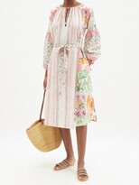 Thumbnail for your product : D'Ascoli Flora Floral-print Cotton-khadi Midi Dress - Pink Multi