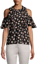 Thumbnail for your product : Rebecca Taylor Rosalie Floral Cold-Shoulder Top