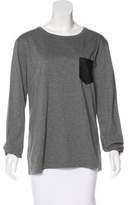 Thumbnail for your product : Alexander Wang T by Scoop Neck Long Sleeve Top