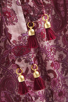 Thumbnail for your product : Zimmermann Amari Tasseled Printed Cotton-voile Wide-leg Pants