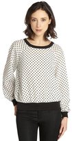 Thumbnail for your product : Wyatt black and white dots long sleeve silk blouse