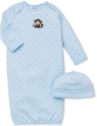 Little Me Baby Boys Monkey Hat & Gown Set