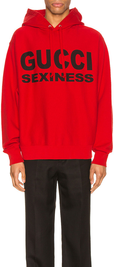 Gucci Pullover Hoodie in Red & Black | FWRD - ShopStyle